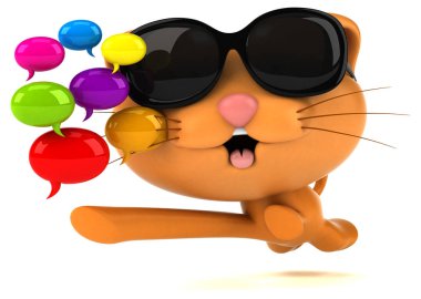 Komik çizgi film karakteri ile - 3d illüstrasyon kabarcıklar