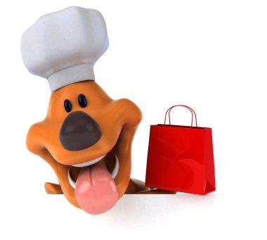 Komik çizgi film karakteri ile çanta - 3d çizim