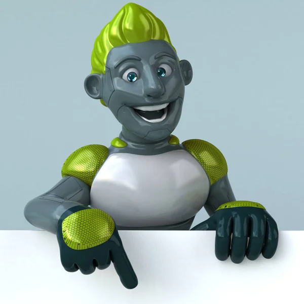 Robot Cartoon Charakter Ilustracja — Zdjęcie stockowe