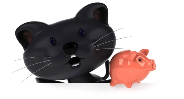 Vicces Rajzfilm Karakter Piggy Bank Illusztráció — Stock Fotó
