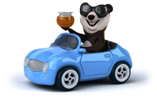 Funny Cartoon Character Car Illustration — Stock Photo, Image