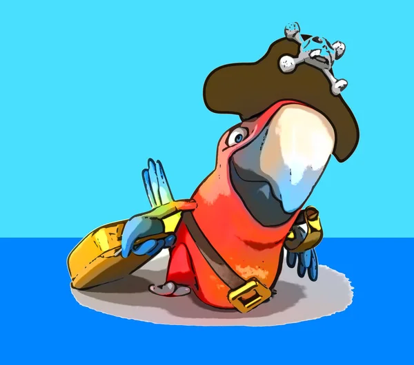 Spaß Papagei Charakter Illustration — Stockfoto