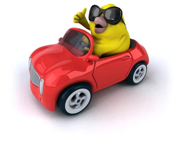 Funny Cartoon Character Car Illustration — Stock Photo, Image