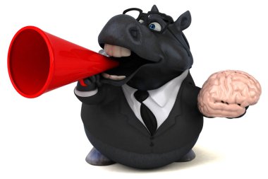 Komik çizgi film karakteri ile beyin - 3d çizim