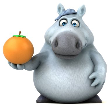 Komik çizgi film karakteri turuncu - 3d çizim ile