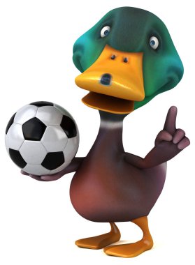 Eğlenceli çizgi film karakteri ile topu - 3d çizim 