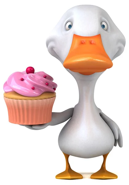 Fun Cartoon Character Cupcake Illustration — Stock Photo, Image