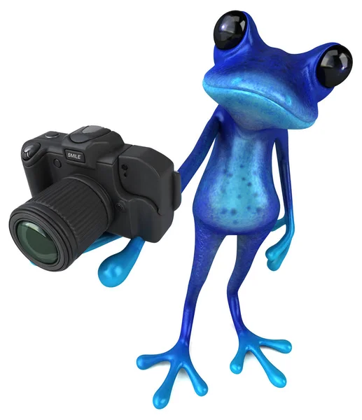 stock image Fun cartoon character with camera    - 3D illustration 