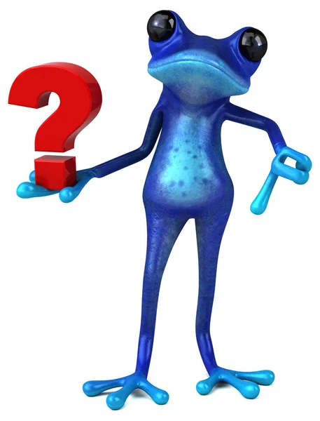 Fun Cartoon Character Question Illustration — Stock Photo, Image