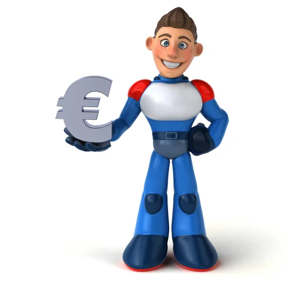 Tegneseriefigur Med Euro Illustrasjon – stockfoto