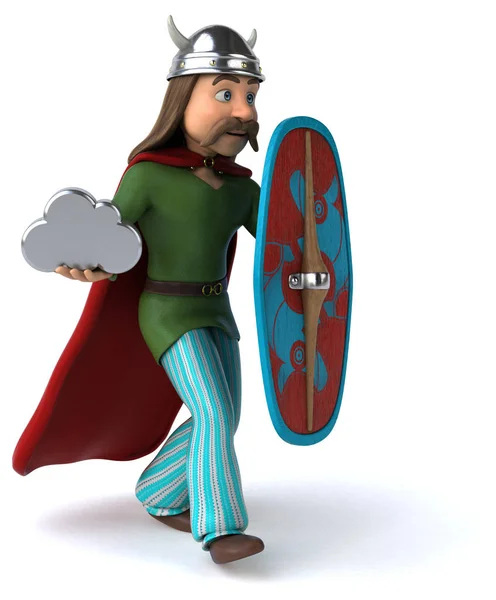 Lustige Cartoon Figur Mit Wolke Illustration — Stockfoto