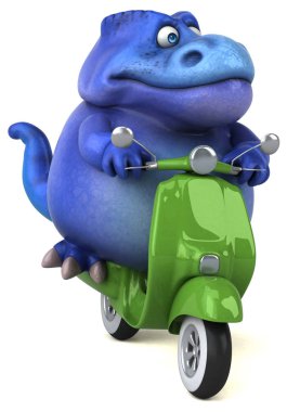 Scooter - 3d çizim üzerinde eğlenceli çizgi film karakteri