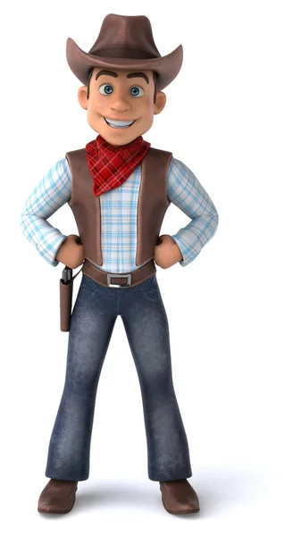 Personagem Desenho Animado Cowboy Divertido Ilustração — Fotografia de Stock