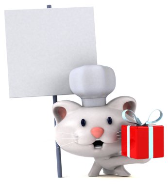 komik çizgi film karakteri ile hediye - 3d çizim