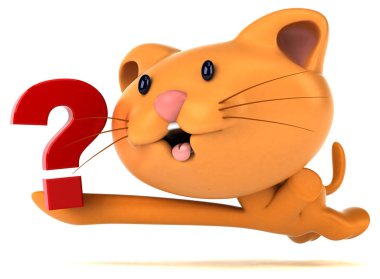 komik çizgi film karakteri ile soru - 3d çizim