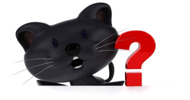 komik çizgi film karakteri ile soru - 3d çizim