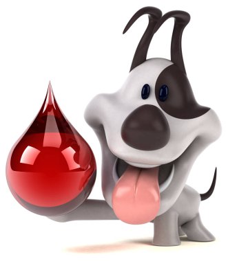 Komik çizgi film karakteri ile damla - 3d çizim