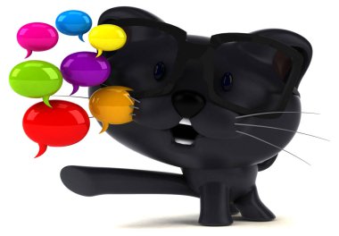 Komik çizgi film karakteri ile - 3d illüstrasyon kabarcıklar