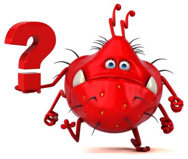 komik çizgi film karakteri ile soru - 3d çizim