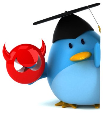 komik karikatür karakter virüs - 3d çizim