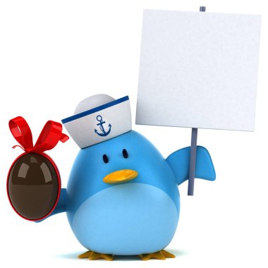 Mavi kuş - 3d İllüstrasyon