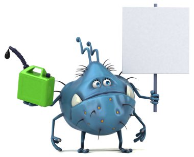 Komik çizgi film karakteri ile petrol - 3d çizim