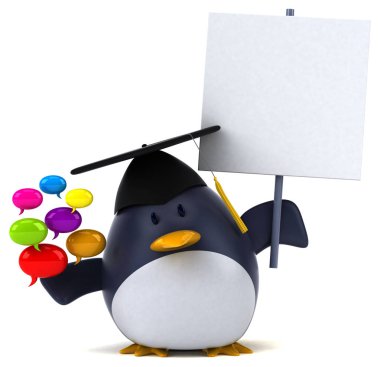 Komik çizgi film karakteri zekâ bobbles - 3d İllüstrasyon