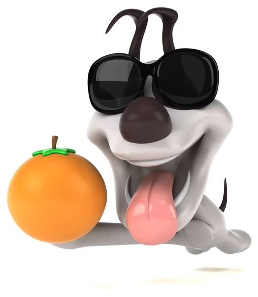 Lustige Cartoon Figur Mit Orange Illustration — Stockfoto