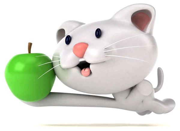 Funny Cartoon Charakter Apple Ilustracja — Zdjęcie stockowe