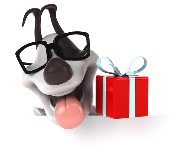 Funny Cartoon Character Gift Illustration — Stock Photo, Image