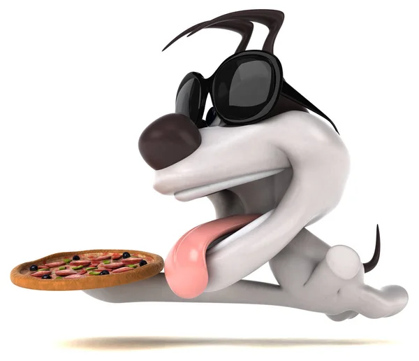 Funny Cartoon Charakter Pizza Ilustracja — Zdjęcie stockowe