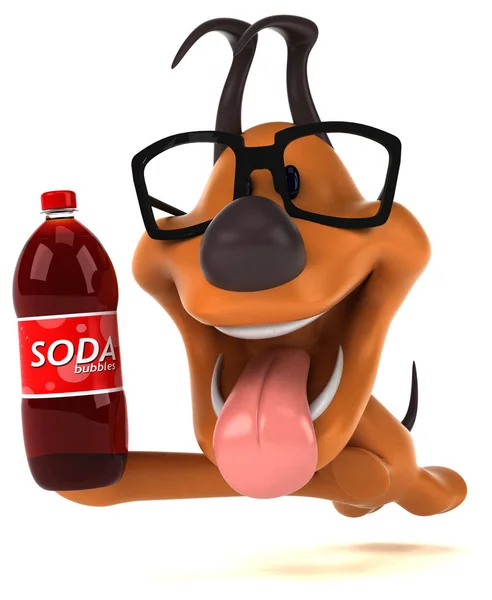 Personnage Dessin Animé Drôle Avec Soda Illustration — Photo