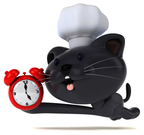 Funny Cartoon Character Clock Illustration — Stock Photo, Image