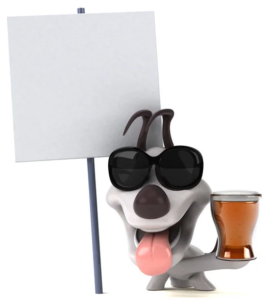 Lustige Cartoon Figur Mit Bier Illustration — Stockfoto