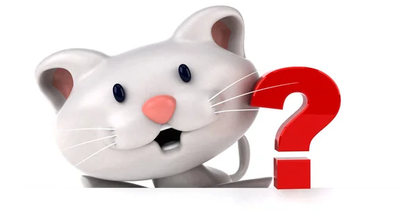 Funny Cartoon Character Question Illustration — Stock Photo, Image