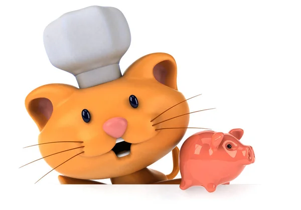 Funny Cartoon Character Piggy Bank Illustration — Stock Photo, Image