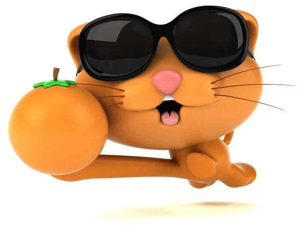 Funny Cartoon Character Orange Illustration — Stock Photo, Image