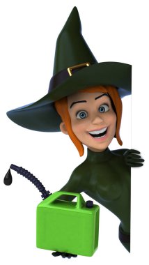 eğlenceli çizgi film karakteri ile petrol - 3d çizim