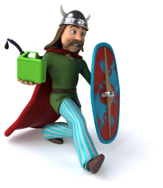 eğlenceli çizgi film karakteri ile petrol - 3d çizim