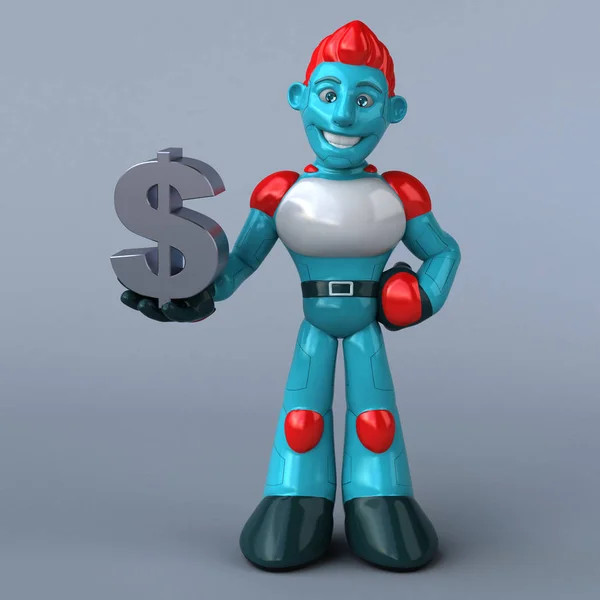 Dolar Ile Kırmızı Robot Llüstrasyon — Stok fotoğraf