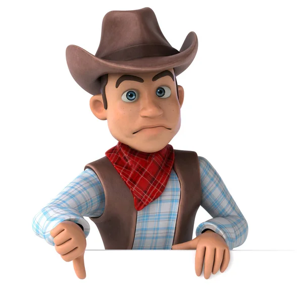 Personagem Desenho Animado Cowboy Divertido Ilustração — Fotografia de Stock