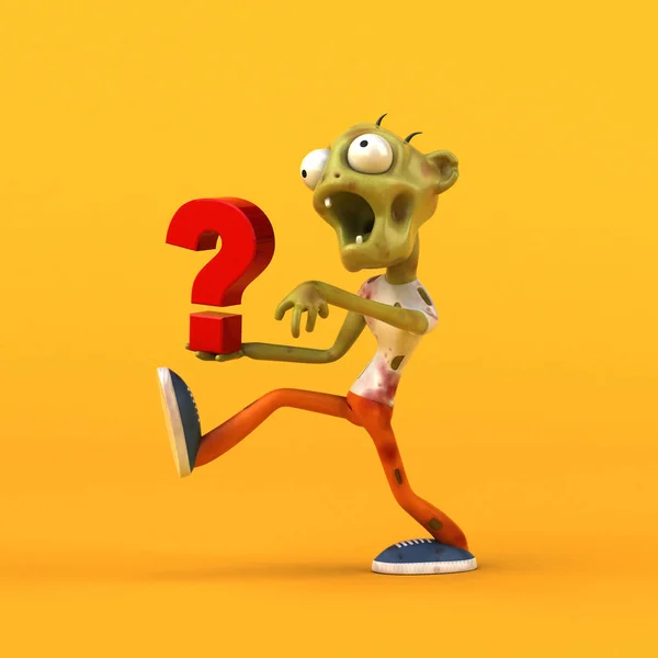 Zombie Amusant Avec Question Illustration — Photo