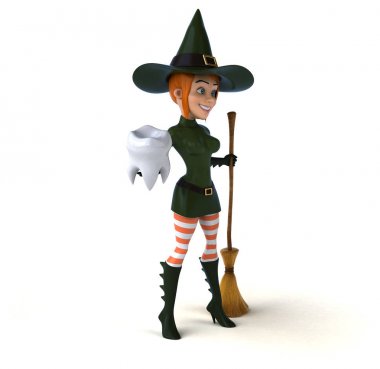 Diş eğlenceli çizgi film karakteri - 3d İllüstrasyon