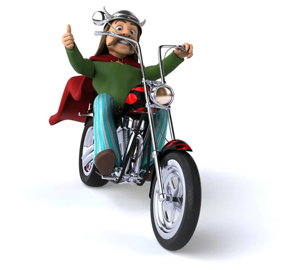 Fun Gaul Motorcycle Illustration — Stock Photo, Image