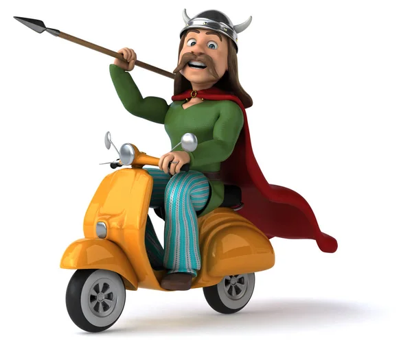 Fun Gaul Scooter Illustration — Stock Photo, Image