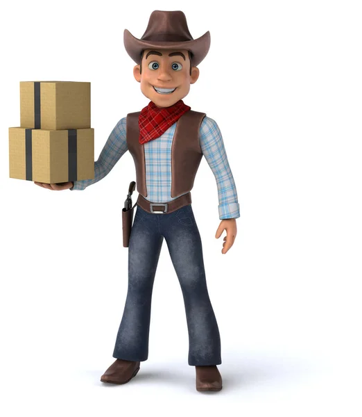 Fun Cartoon Character Boxes Illustration — Stock Photo, Image