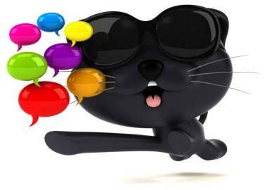 Eğlenceli çizgi film karakteri ile - 3d illüstrasyon kabarcıklar