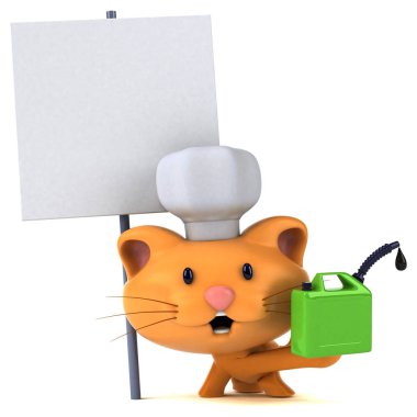 eğlenceli çizgi film karakteri ile petrol - 3d çizim