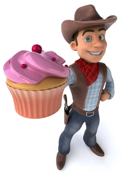 Διασκέδαση Κινούμενα Σχέδια Χαρακτήρα Cupcake Απεικόνιση — Φωτογραφία Αρχείου