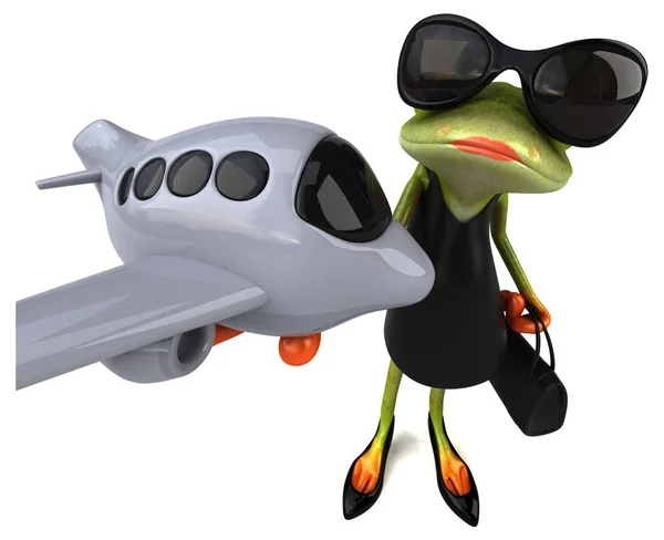 Διασκεδαστικό Χαρακτήρα Κινουμένων Σχεδίων Αεροπλάνο Απεικόνιση — Φωτογραφία Αρχείου